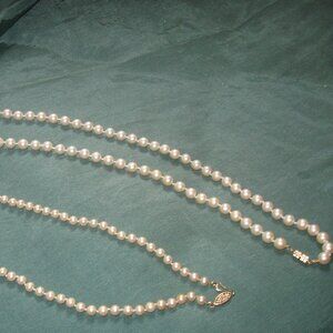 Vintage GSILVER Faux Pearl 18 inch + Unmarked 30 inch Pearl Necklace